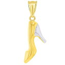 【中古】【未使用・未開封品】14k イエローゴールド ツートーン ポインテッドトゥ ハイヒール シューペンダント