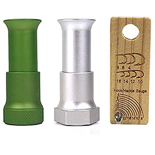 【中古】【未使用 未開封品】(D.Silver hair stacker B Green hair stacker A hook gauge) - Aventik Hair Stacker Fly Tying Tools and Wooden Hook Size Gauge Measure Too