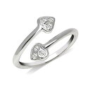 【中古】【未使用・未開封品】JewelryWeb ソリッド925スターリングシルバー スモールハートバイパス 調節可能 キュービックジルコニア トゥリング (1...