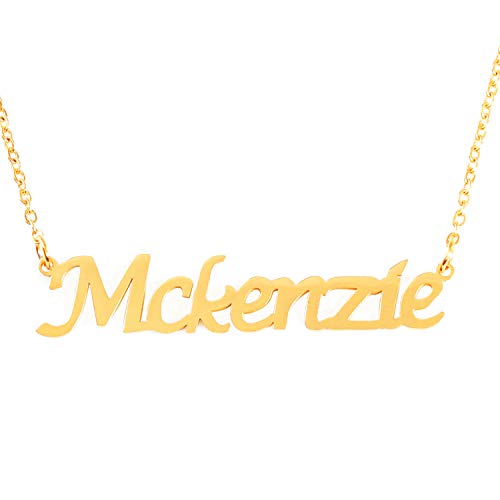 Zacria McKenzie カスタムネームネックレス パーソナライズ 18ct ゴールドメッキ