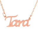 Zacria Tara カスタムネームネックレス パーソナライズ 18ct ローズゴールドメッキ