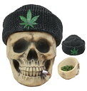 【中古】【未使用・未開封品】Ebros Got Weed? 死者の日 オズサリー 喫煙 人間の頭蓋骨 大麻葉 ビーニー帽 灰皿 ジュエリーボックス 置..