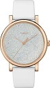 【中古】【未使用・未開封品】Timex TW2R95000 Women's Swarovski Crystal Dial White Leather Strap...