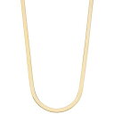 【中古】【未使用・未開封品】Miabella 18K ゴールドメッキ スターリングシルバー イタリア製 ソリッド 4.5mm フレキシブル フラット ヘリンボーン チェーン ネックレス メン