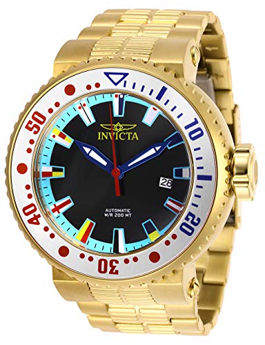 楽天AJIMURA-SHOP【中古】【未使用・未開封品】Invicta Men's Pro Diver 52mm Gold-Tone Steel Bracelet & Case Automatic Black Dial Analog Watch 27666