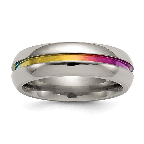 【中古】【未使用・未開封品】Jewels By Lux ソリッドチタンマルチカラーアルマイトセンター 7mm 結婚指輪