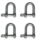 【中古】【未使用・未開封品】4ピース ステンレススチール 316 鍛造Dシャックル マリングレード1/4インチ (6mm) 鹿(4)