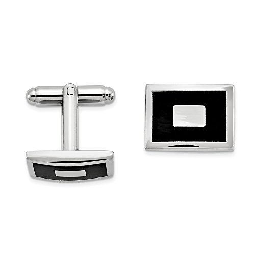【中古】【未使用・未開封品】Jewels by Lux シルバートーン エナメル 長方形 カフリンク