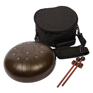 【中古】【未使用・未開封品】Luvay スチールタング ドラム-11音 10インチ-打楽器-携帯バッグ、説明書&楽譜、マレット、指ピック付き
