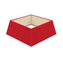 【中古】【未使用・未開封品】ツリーネスト コンテンポラリー クリスマスツリースカート 人工木用 サテン&キャンバス仕上げ ホワイト&レッド 軽量 組み立て簡単 L レッド