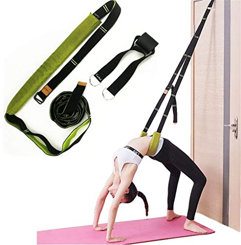 (green) - Xemz Back Bend Assist Trainer - Improve Back and Waist Flexibility, Door Flexibility Stretching Strap, Home Equipment for Bal