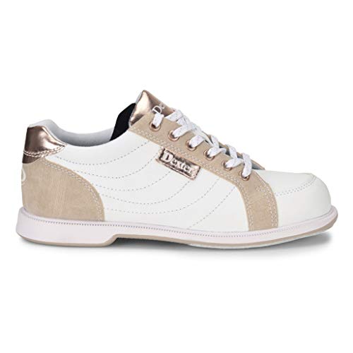 【中古】【未使用・未開封品】Dexter Groove IV 女性用ボーリングシューズ ホワイトヌバック ローズゴールド