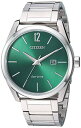 楽天AJIMURA-SHOP【中古】【未使用・未開封品】Citizen Men's Steel Bracelet & Case Eco-Drive Green Dial Analog Watch BM7410-51X