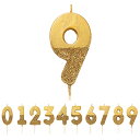 【中古】【未使用・未開封品】トーキングテーブル ゴールド グリッター 数字 9 キャンドル 高品質 ケーキトッパー デコレーション かわいい キラキラ キッズ 大人 9歳 90歳の