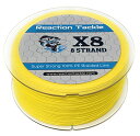 【中古】【未使用・未開封品】Reaction Tackle 編組釣り糸 - 8ストランド ハイビジイエロー 300ポンド 500ヤード