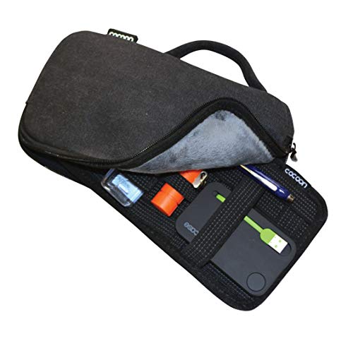 【中古】【未使用 未開封品】Cocoon CSG270BK ワックスキャンバスガジェットケース Grid-IT付き アクセサリーオーガナイザー (ブラック)
