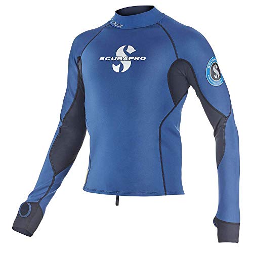 【中古】【未使用・未開封品】Scubapro Everflex 1.5 メンズ長袖-エーゲ海(ブルー) - L