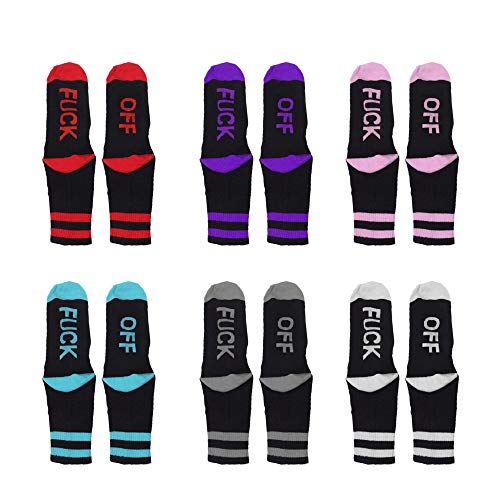 【中古】【未使用・未開封品】Comidox ファックオフ文字ソックス コットンハーフクルーソックス ソフトファニーカジュアルスポーツソックス メンズ レディース カップル 6色