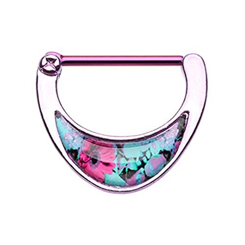 【中古】【未使用・未開封品】Covet Jewelry パープル トロピカルインレー ニップルクリッカー