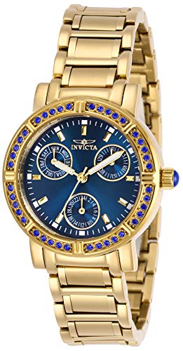 楽天AJIMURA-SHOP【中古】【未使用・未開封品】Invicta Women's Angel Gold-Tone Steel Bracelet & Case Quartz Blue Dial Analog Watch 29116