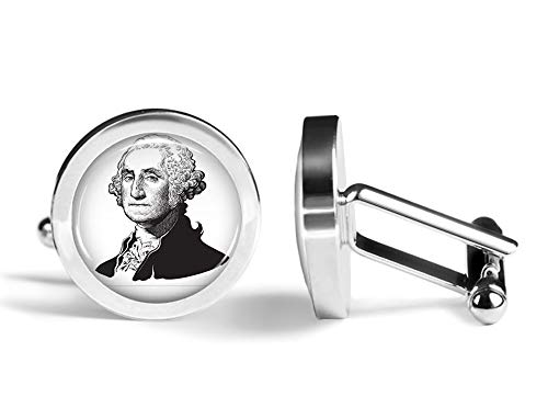 【中古】【未使用・未開封品】オークモント州 カフスボタン ジョージ・ワシントン 大統領のカフスボタン (角度付きエディション)