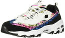 【中古】【未使用・未開封品】Skechers レディース D'Lites-Runway Ready スニーカー, ホワイト/ブラック/マルチ。, 9.5 Wide