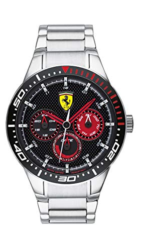 楽天AJIMURA-SHOP【中古】【未使用・未開封品】Ferrari Scuderia Red Rev、クォーツステンレススチールとブレスレットカジュアルウォッチ、シルバー、メンズ、830589, シルバー