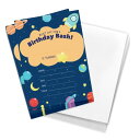【中古】【未使用・未開封品】Space Happy Birthday 招待状 招待状カード (10枚) 封筒付き 男の子 女の子 子供 パーティー (10枚)(2)