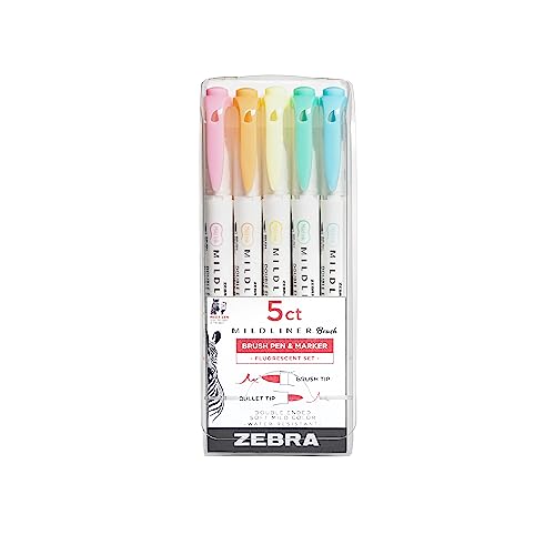 【中古】【未使用・未開封品】Zebra Mildliner Double Ended Brush Pen & Marker 5/Pkg-Fluorescent -79105 【中古】【未使用・未開封品】Zebra Mildliner Double Ended Brush Pen & Marker 5/Pkg-Fluorescent -79105