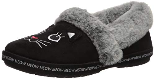 【中古】【未使用・未開封品】Skechers BOBS Women's Too Cozy-Meow Pajamas Slipper, Black, 10 M US