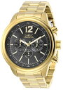 【中古】【未使用・未開封品】Invicta Men's Aviator Gold-Tone Steel Bracelet & Case Quartz Charcoal Dial Analog Watch 28900