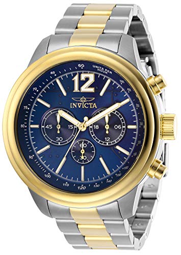 楽天AJIMURA-SHOP【中古】【未使用・未開封品】Invicta Men's Aviator Steel Bracelet & Case Quartz Blue Dial Analog Watch 28897
