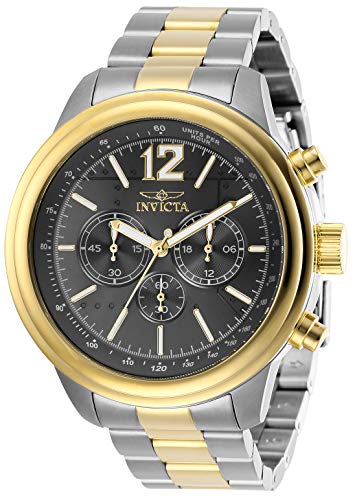 楽天AJIMURA-SHOP【中古】【未使用・未開封品】Invicta Men's Aviator Steel Bracelet & Case Quartz Charcoal Dial Analog Watch 28901