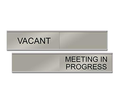 【中古】【未使用・未開封品】Vacant/Meeting in Progress スライダーサイン 10インチ x 2インチ