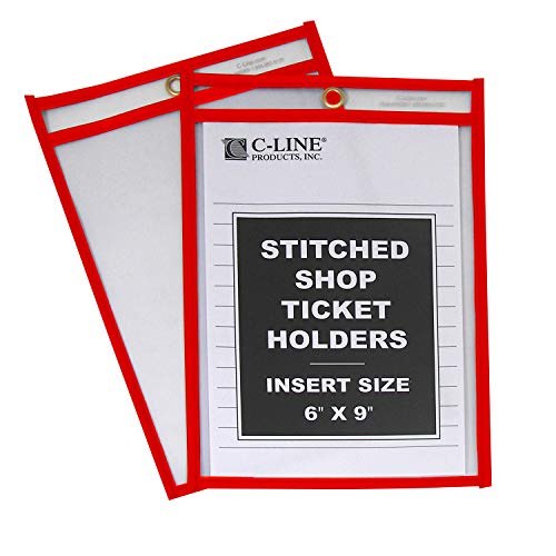 【中古】【未使用・未開封品】Shop Ticket Holders, Red, Stitched, both sides clear, 6 X 9, 25/BX, ..