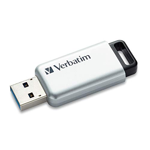 yÁzygpEJizVerbatim 128GB Store'n' Go Secure Pro USB 3.0 Flash Drive with AES 256 Hardware Encryption - Silver