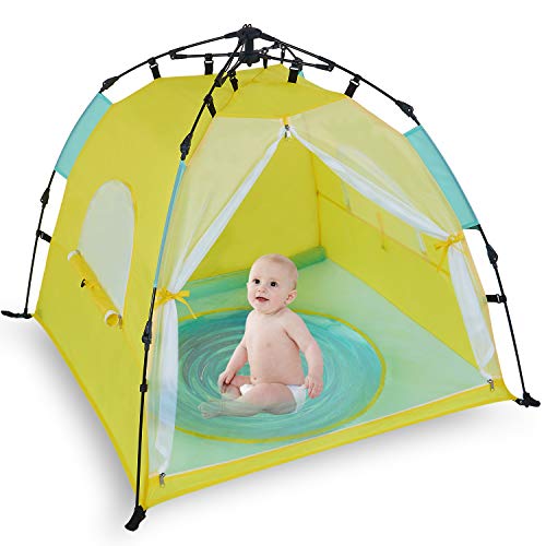 【中古】【未使用 未開封品】Bend River Automatic Instant Baby Tent with Pool, UPF 50 Beach Sun Shelter, Portable Mosquito Net/Travel Bed for Infant 141［並行輸入