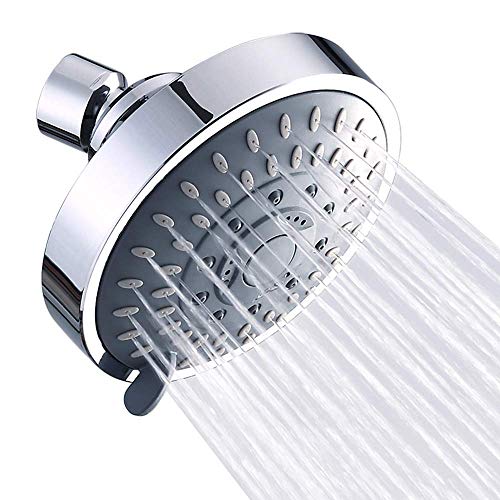 š̤ۡѡ̤ʡShower Head High Pressure Rain Fixed Showerhead Rainfall 5-Setting with Adjustable Metal Swivel Ball Joint - Relaxed Shower Experience