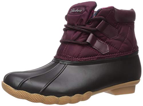 š̤ۡѡ̤ʡSkechers Women's Hampshire Ridge-Mid Quilted Lace Up Duck Boot with Waterproof Outsole Rain, Burgundy, 7 M US