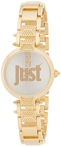 楽天AJIMURA-SHOP【中古】【未使用・未開封品】Just Cavalli Women's Just Mio Gold-Tone Steel Bracelet Case Quartz Silver-Tone Dial Watch JC1L076M0095