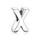 【中古】【未使用・未開封品】NicelyFit 26 英語大文字イニシャル文字 アルファベット 925 スターリングシルバー ビーズチャーム Pandoraブレスレット(文字X)にフィット