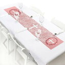 【中古】【未使用・未開封品】Big Dot of Happiness ピンクエレガントクロス ? プチガール 宗教パーティーペーパーテーブルランナー ? 12 x 60インチ