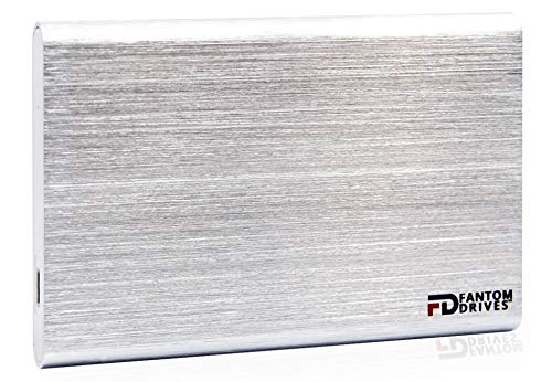 yÁzygpEJizFantom Drives 2TB Portable Hard Drive - USB 3.1 Gen 2 Type-C 10Gb/s - Silver