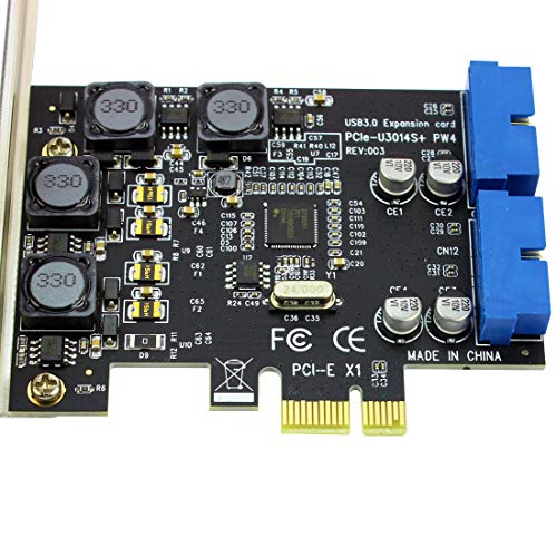 š̤ۡѡ̤ʡJMT USB3.0 PCI-E PCI Express X1 ĥ ե 5Gb/s USB 3.0 HUB 19ԥ 󥿡ե ȥ顼 ץ 120X69X90mm PC