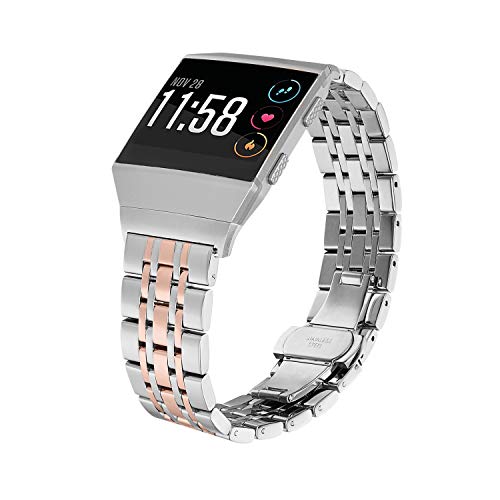 【中古】【未使用・未開封品】Shangpule Fitbit Ionic用バンド ステンレススチール製 金属製 交換用ストラップ ブレスレット リストバンド アクセサリー Ionic スマートウォッ