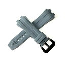 【中古】【未使用・未開封品】Swiss Legend 28mm グレーシリコン腕時計ストラップ ブラックステンレスバックル 49mmチャレンジャーウォッチにフィット