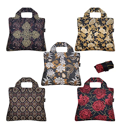 【中古】【未使用・未開封品】Envirosax ロイヤルロック 再利用可能なショッピングバッグ 5個セット マルチカラー