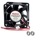 【中古】【未使用・未開封品】Wathai 60mm x 60mm x 25mm 12V 2P デュアルボール DCケースファン ブラシレス冷却ファン(2)