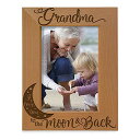 【中古】【未使用・未開封品】Kate Posh - Grandma I Love You to The Moon and Back 刻印入り天然木製写真フレーム 4" x 6" Vertical ブラウン