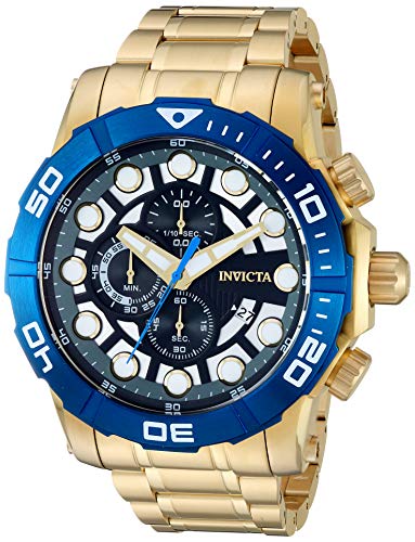 楽天AJIMURA-SHOP【中古】【未使用・未開封品】Invicta Men's Sea Hunter Gold-Tone Steel Bracelet & Case Quartz Black Dial Analog Watch 28265